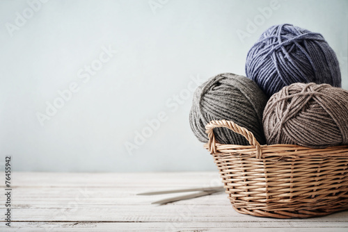 Wool yarn in coils Fototapeta