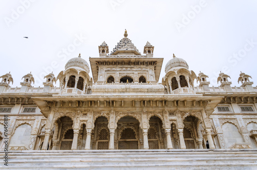 Jaswant Thada. Ornately carved white marble tomb