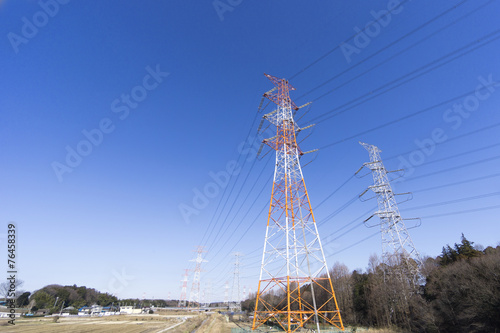 Tableau sur toile 送電線　　電力自由化素材