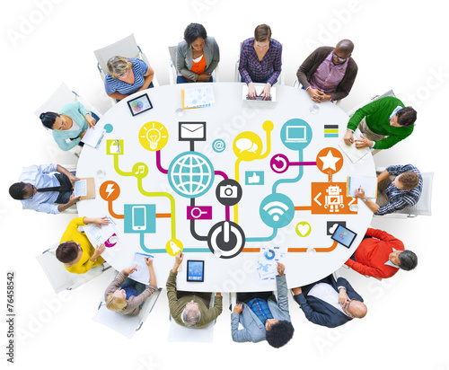 Global Communications Social Networking People Meeting Online
