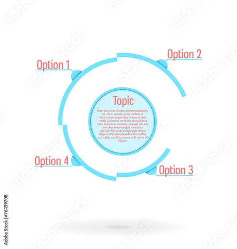 Modern, clear template cirlce shape. Can be used for infographic