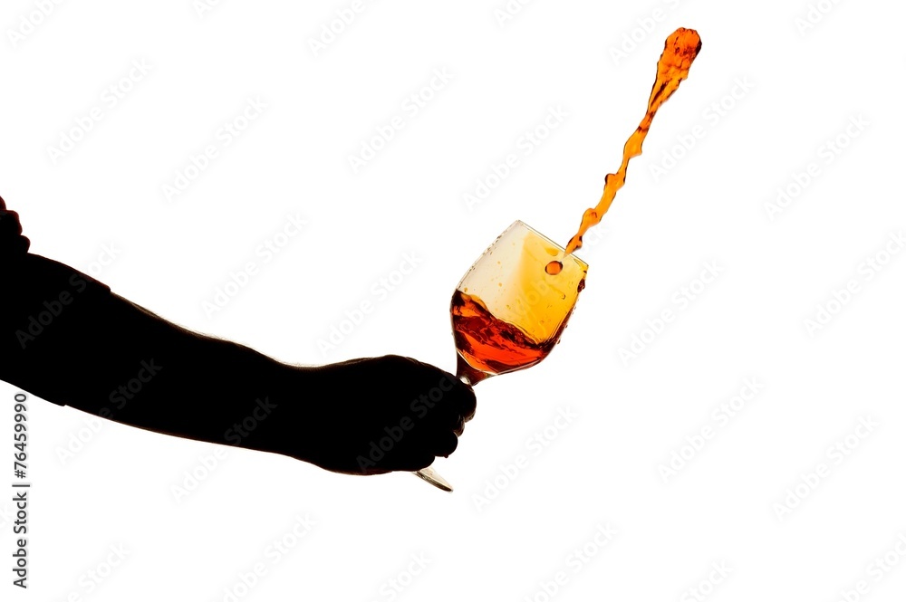 swill wine glass with man hand silhouette swill wine glass with man hand silhouette