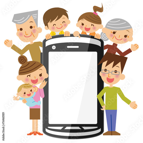 三世代家族とスマートフォン