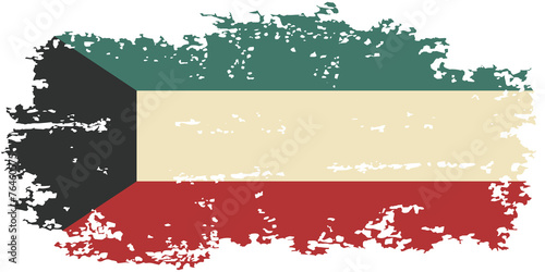 Kuwait grunge flag. Vector illustration.