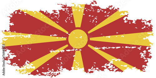 Fotografía Macedonian grunge flag. Vector illustration.