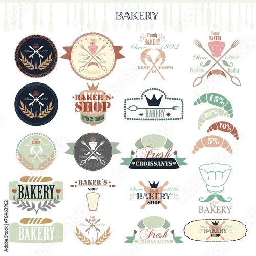Vintage Retro Bakery Badges and Labels.