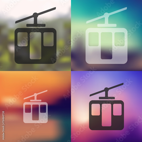 funicular icon on blurred background