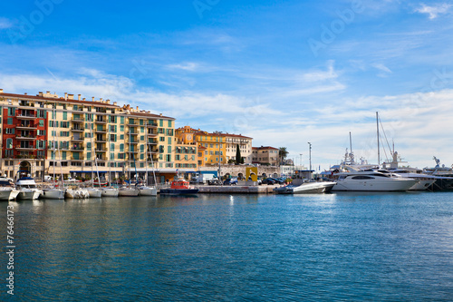 View on Port of Nice and Luxury Yachts, French Riviera © dvoevnore
