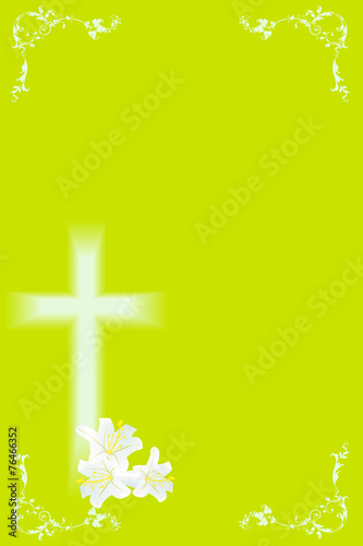 easter  lily and cross