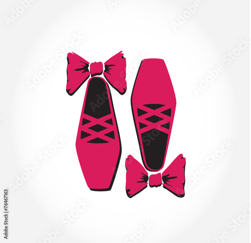 Illustration of  pink ballet pointes shoes