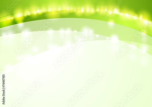 Green shiny waves abstract vector background
