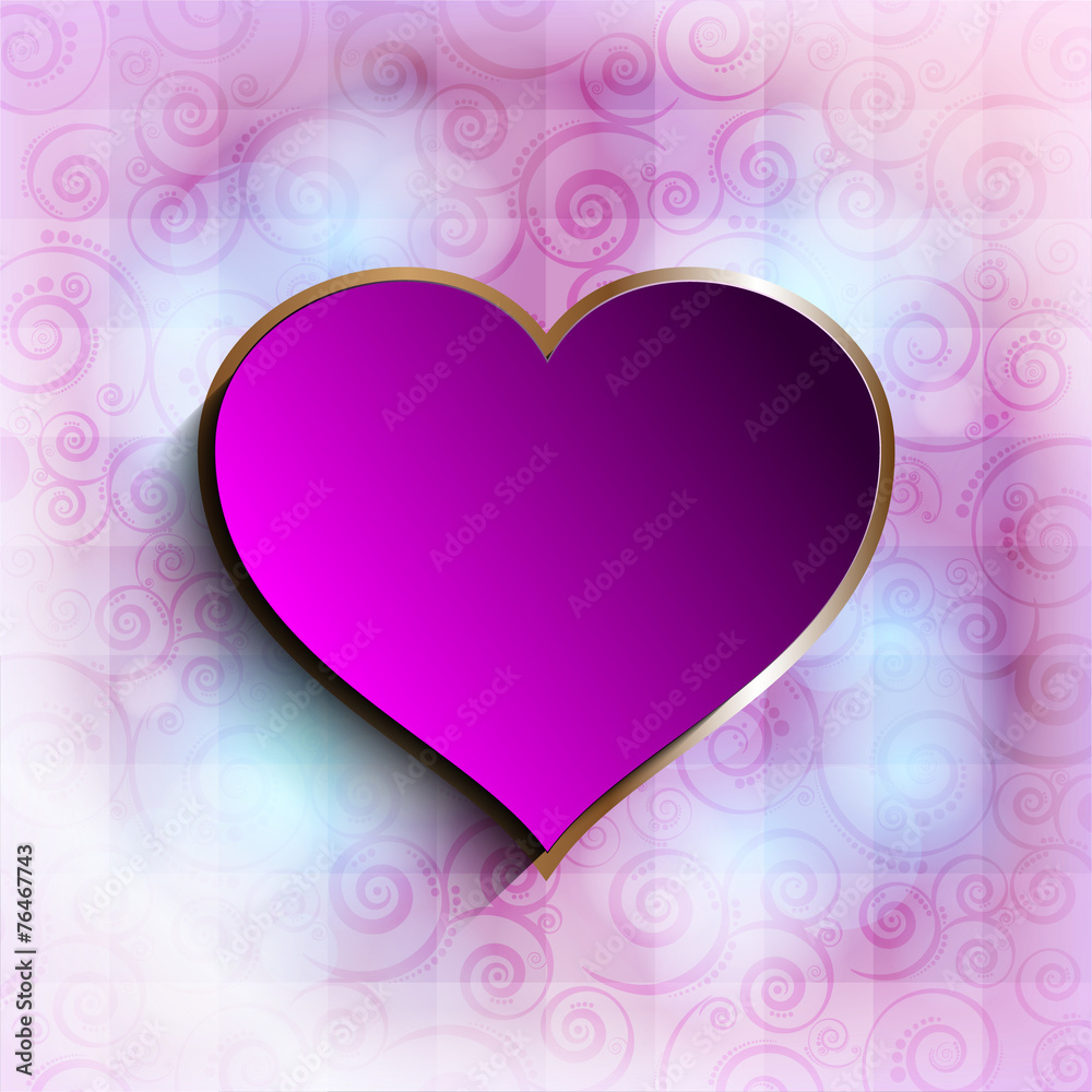 Valentines Day - heart on pink abstract background