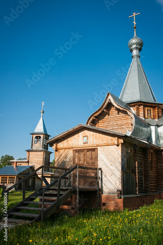 Small wooden church at Sergeevo, Palekh, Vladimir region, Russia photo