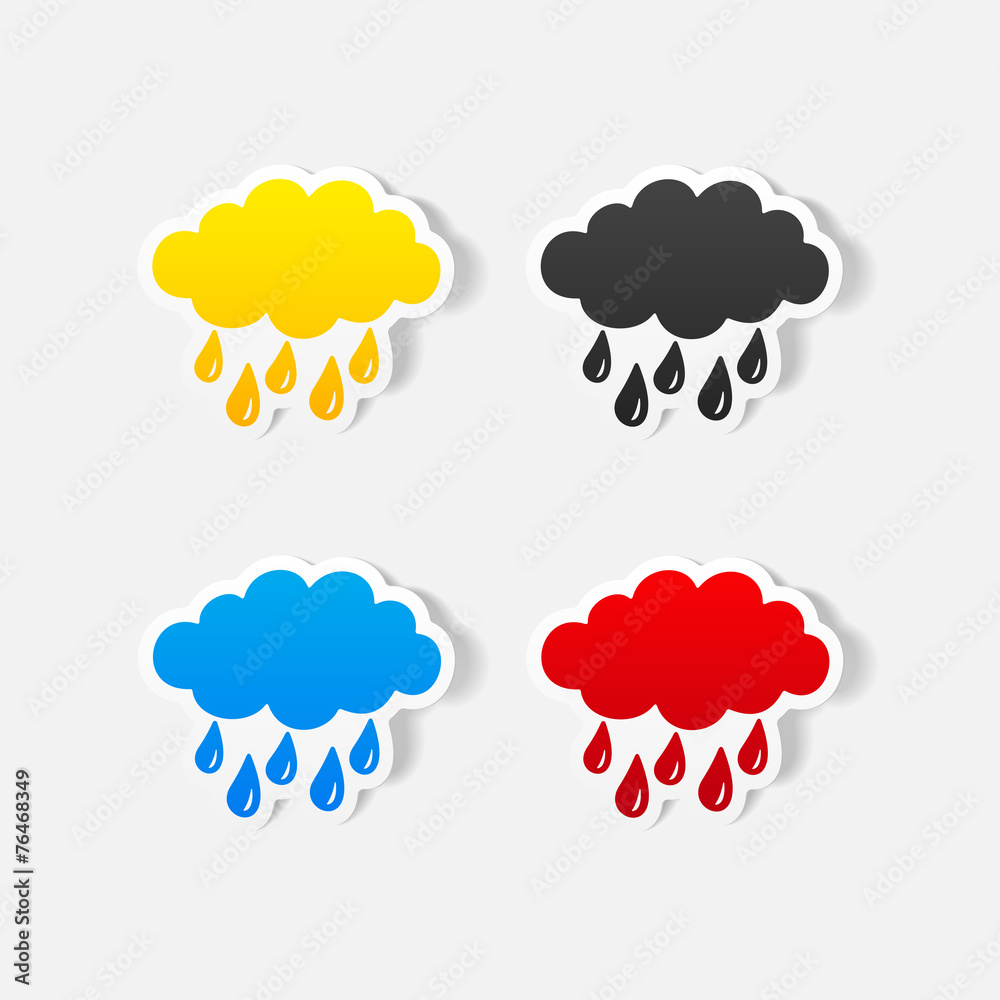 realistic design element: cloud, rain realistic design element: cloud, rain