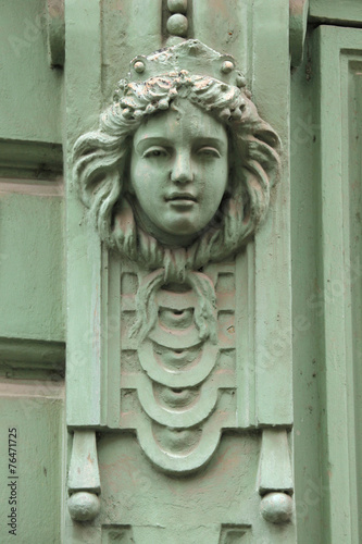 Mascaron on the Art Nouveau building in Prague.