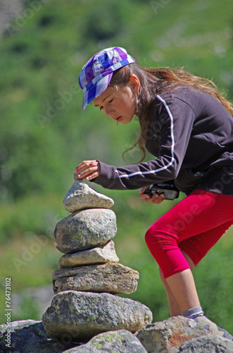 randonnée en montagne - cairn photo