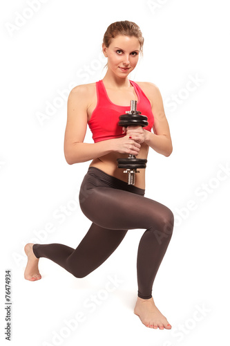 woman with dumbbell