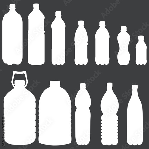 Vector Silhouettes of Plastic Bottles