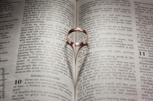 Wedding Ring and heart shaped shadow