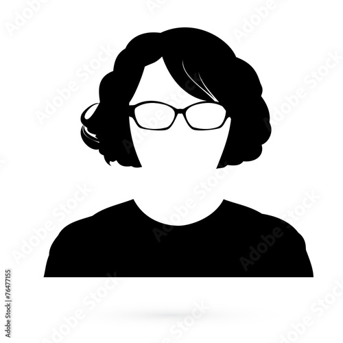 Black silhouette of women. Vector. 1