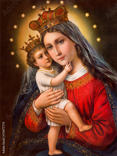 Typical catholic image of Madonna with the child