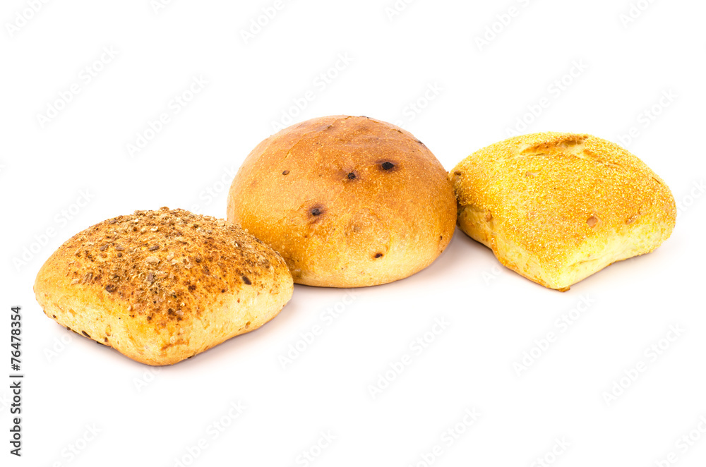 Maize max roll and multimalt roll bread on white background Maize max roll and multimalt roll bread on white background