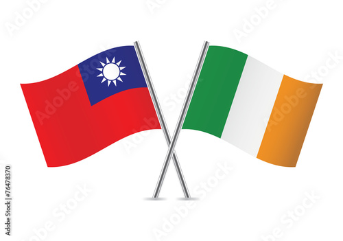 Free Download Irish and Taiwanese flags. Vector illustration. - GFXLoad
