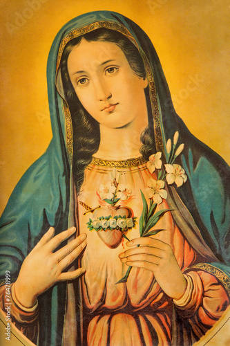 The Heart of Virgin Mary with the lily