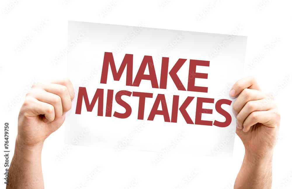 Make Mistakes card isolated on white background