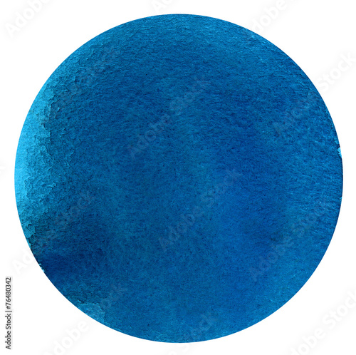 Blue circle watercolor isolated