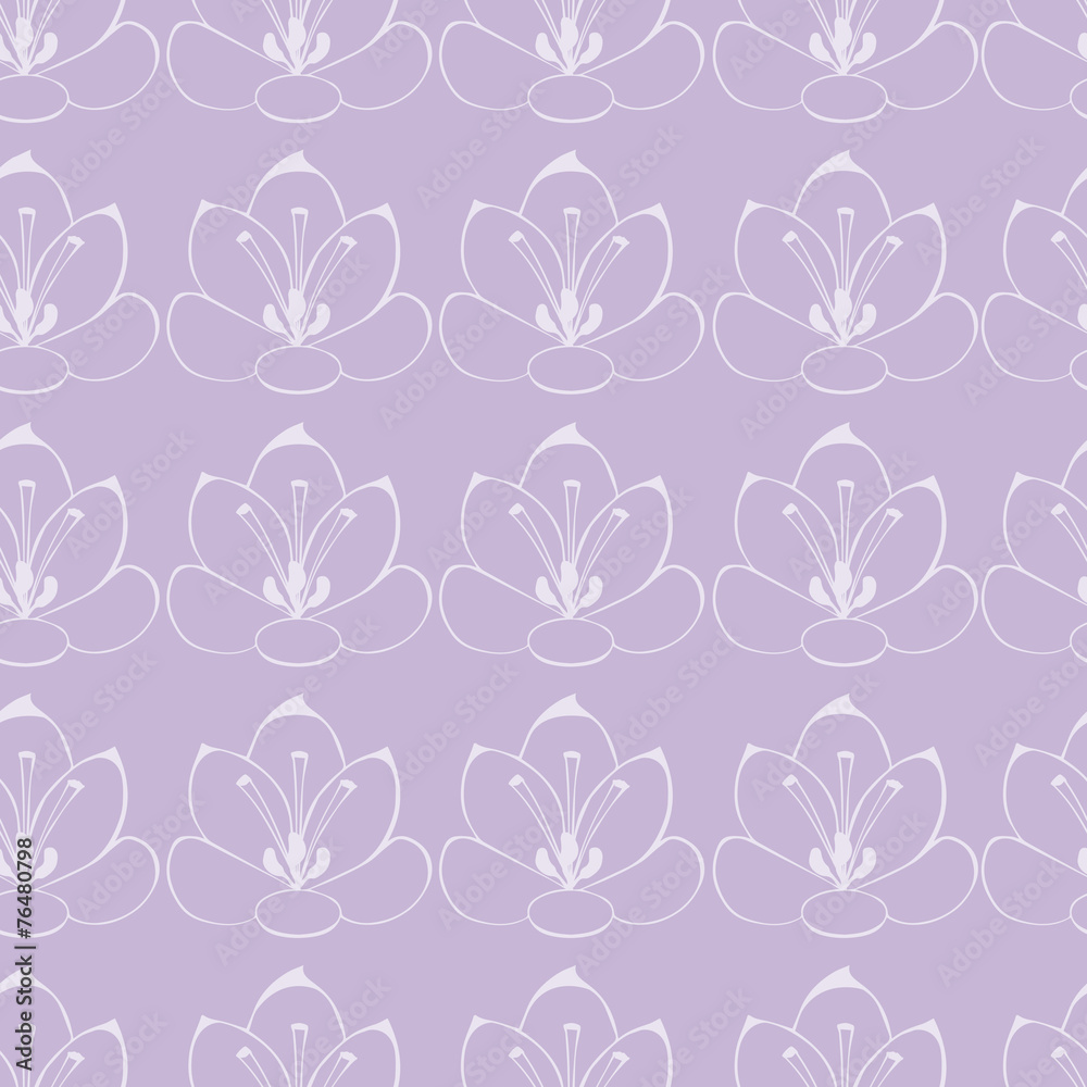 seamless Violet background with white flowers. saffron flowers. seamless Violet background with white flowers. saffron flowers.