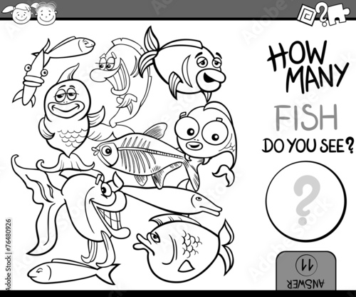 counting game cartoon coloring page