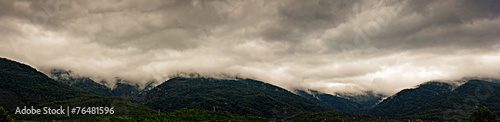 Low clouds over the mountains