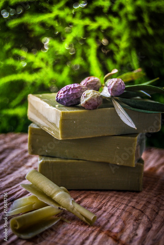 Traditional pure olive oil soap from greece