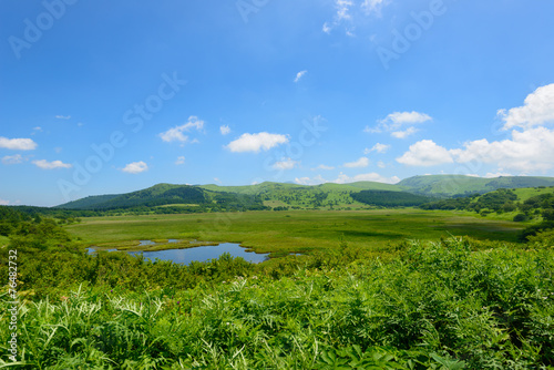 Yashimagahara marsh at Kirigamine Highland in Nagano, Japan photo