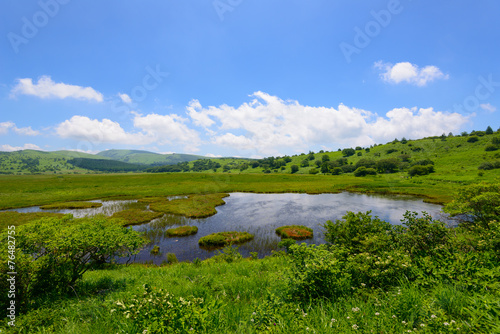 Yashimagahara marsh at Kirigamine Highland in Nagano, Japan photo