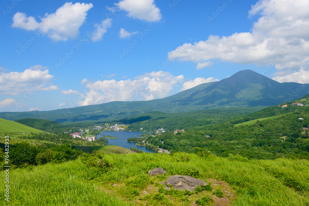 Mt.Tateshina and Lake Shirakaba in Nagano, Japan