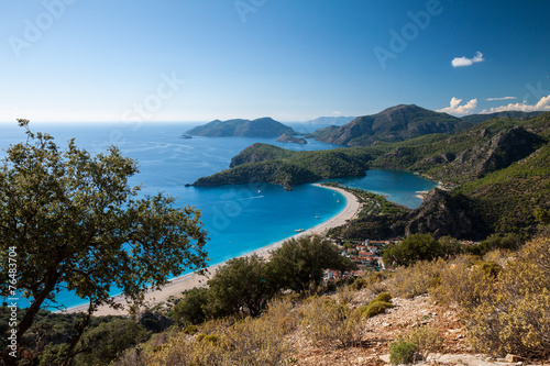 Oludeniz lagoon in sea landscape view of beach © Kotangens