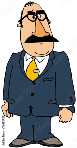 Businessman wearing a Groucho mask photo