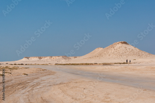 Remote empty sand filled desert in the middle east