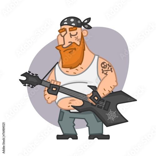 Wallpaper Mural Biker man plays electric guitar Torontodigital.ca