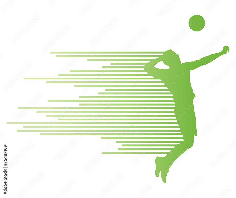 Volleyball player vector silhouette background concept