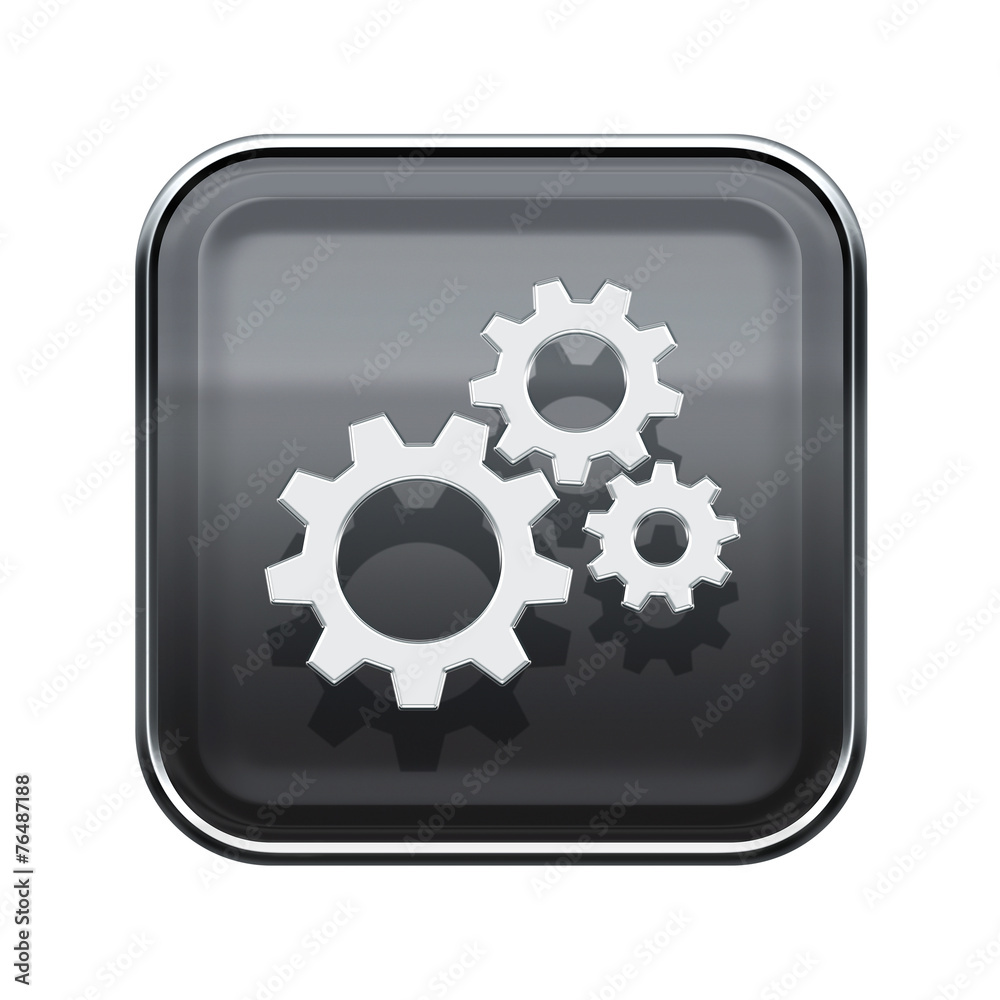 Tools icon glossy grey, isolated on white background Tools icon glossy grey, isolated on white background