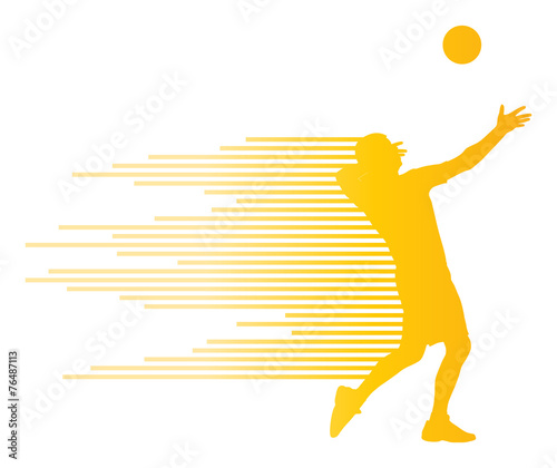 Volleyball player vector silhouette background concept