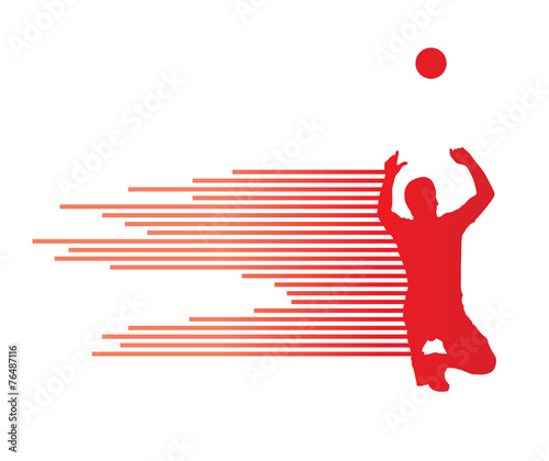 Volleyball player vector silhouette background concept