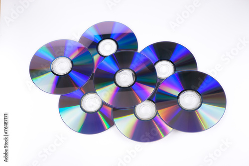DVD discs on white blackground