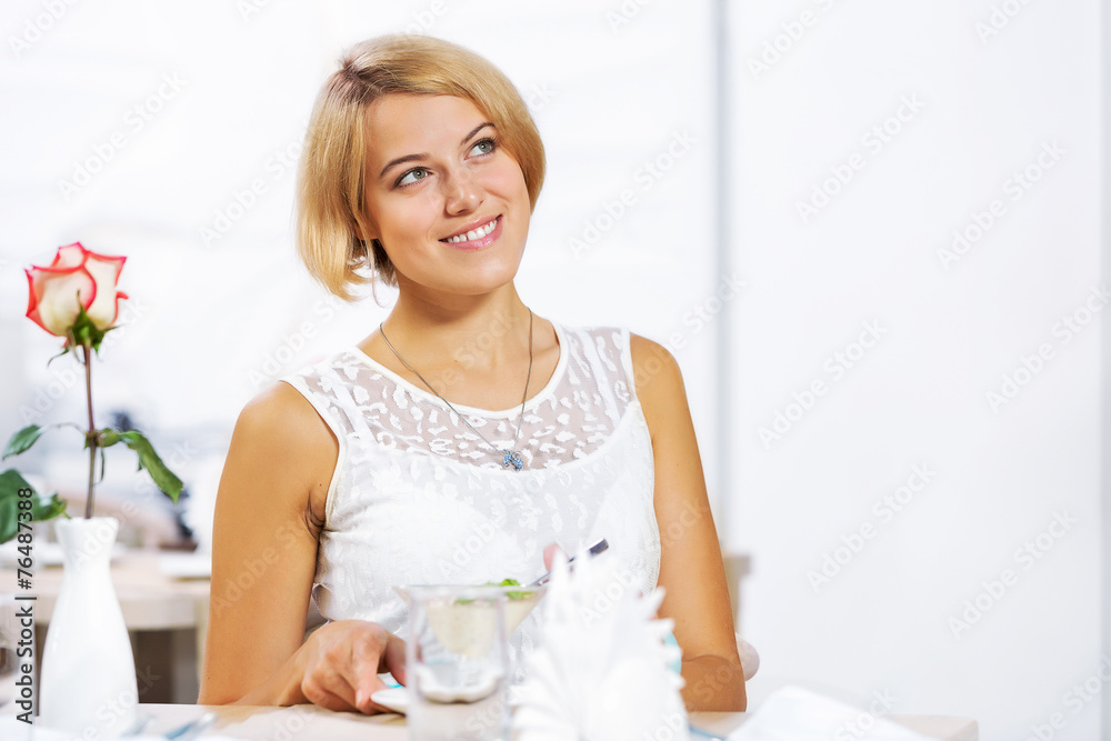 Cute girl at cafe Cute girl at cafe