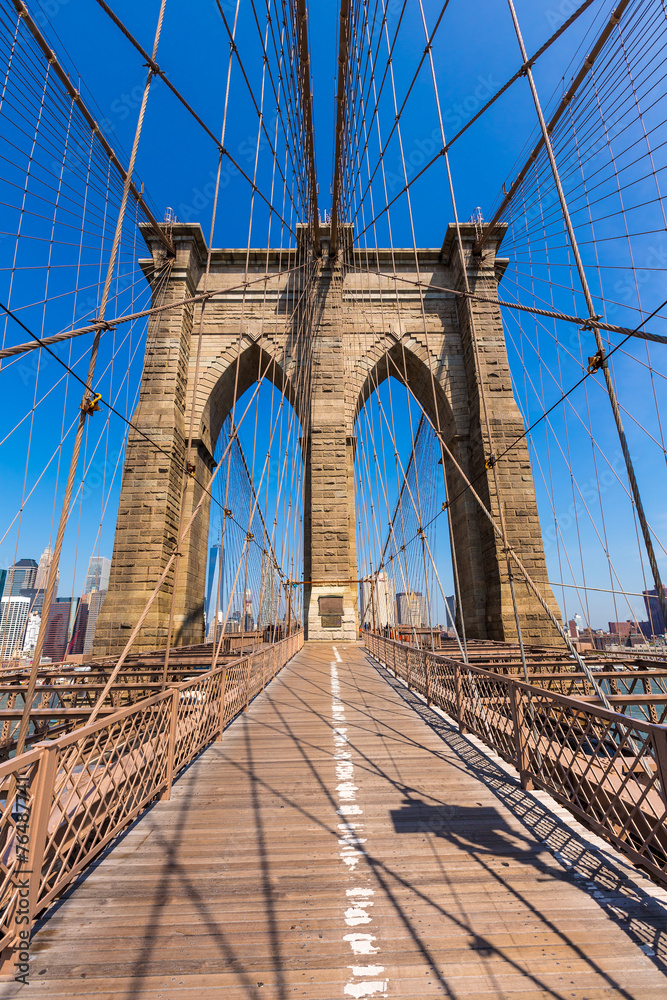 Fototapeta premium Most Brookliński i Manhattan Nowy Jork USA