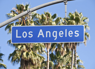 Wandcirkels Los Angeles Straatnaambord Los Angeles  © trekandphoto