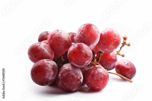 Red grape isolated on white